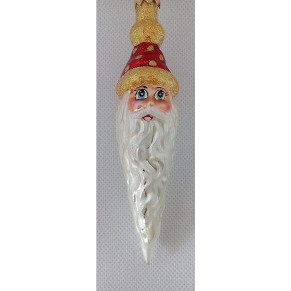Christopher Radko Santa Head 2 Face Icicle Long Beard Christmas Ornament - Picture 12 of 16